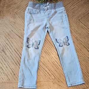 Stretchy denim butterfly jeans size 4